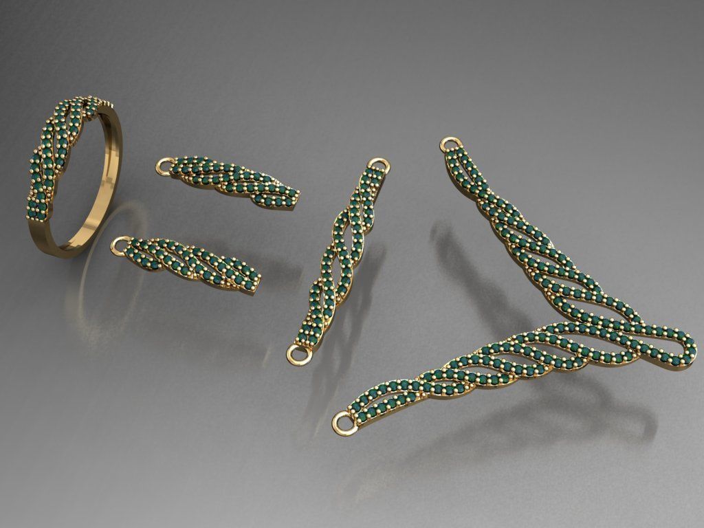 U03- Diamond set 3D print model_4