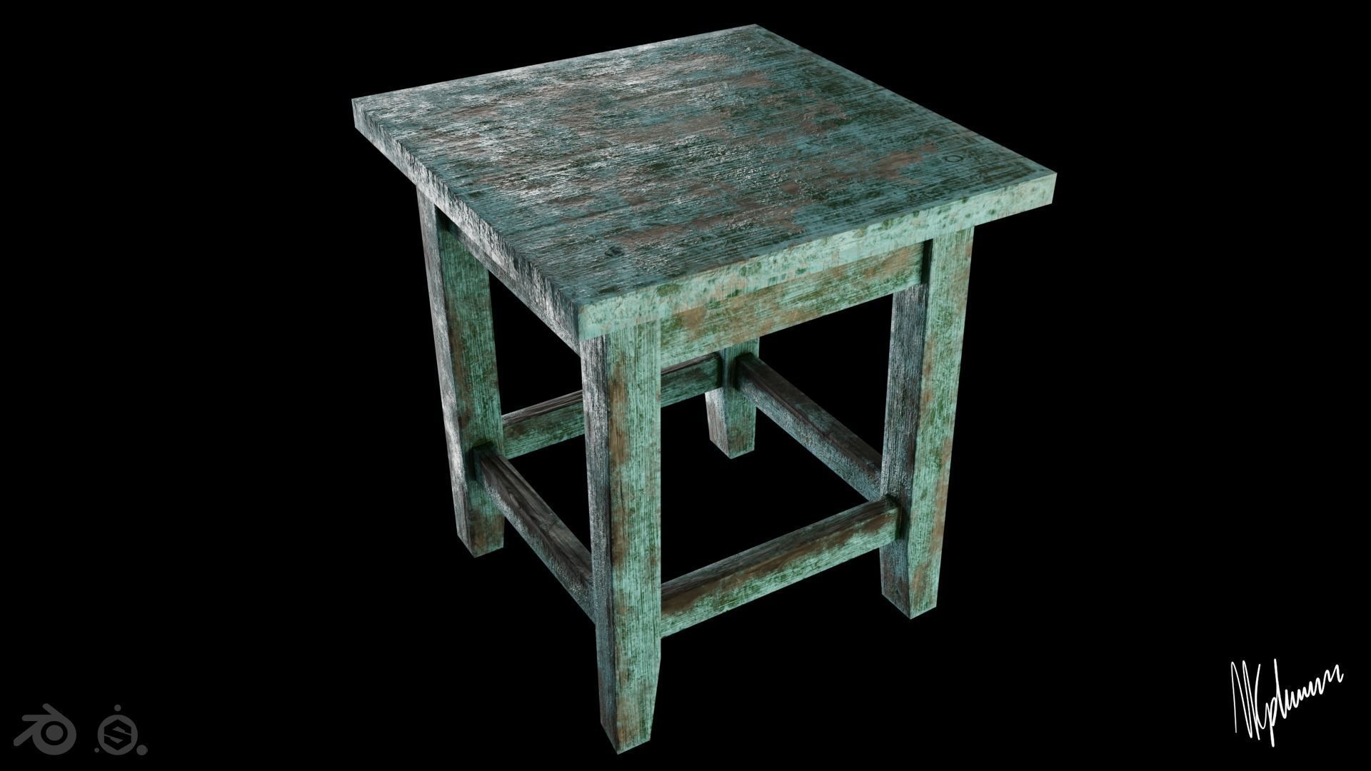 Stool-taburetka by mkaplunow Low-poly 3D model_3