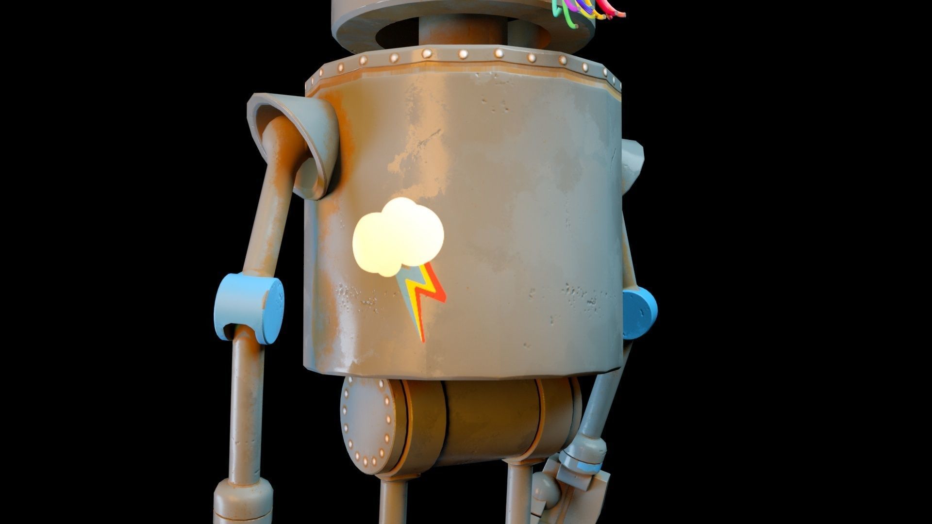 Cartoon Character Robot Low-poly 3D model_5