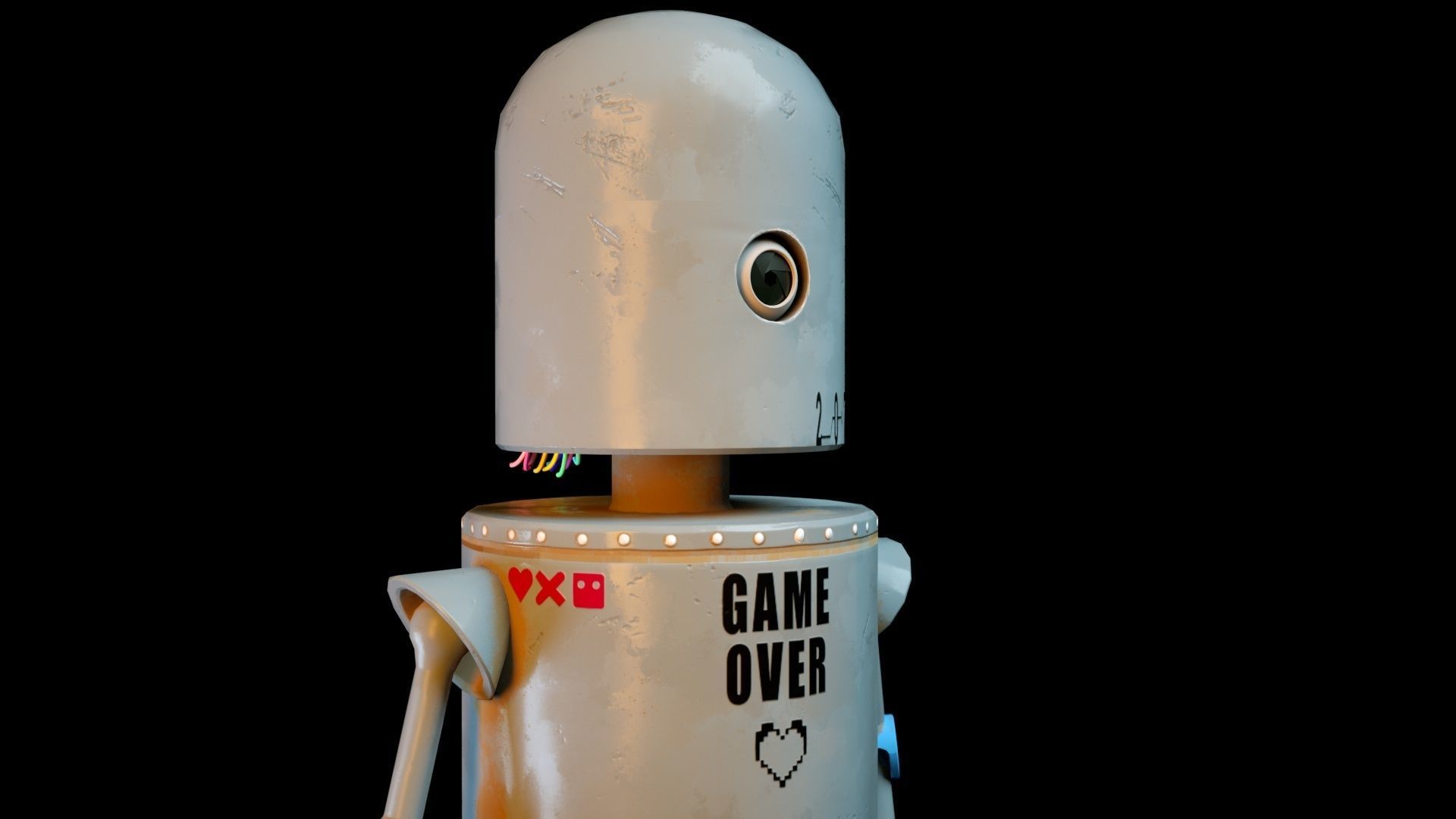 Cartoon Character Robot Low-poly 3D model_2