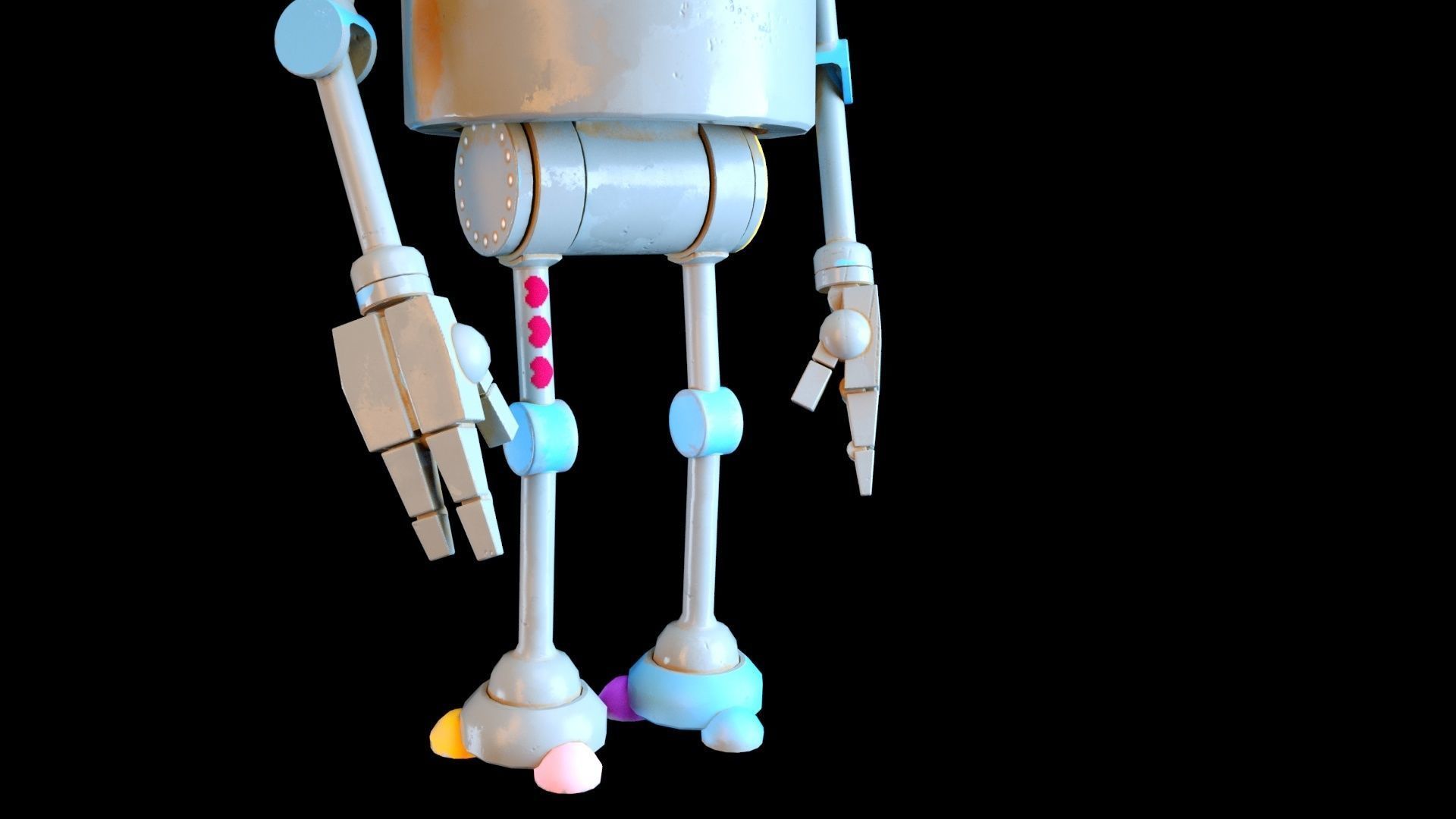 Cartoon Character Robot Low-poly 3D model_3