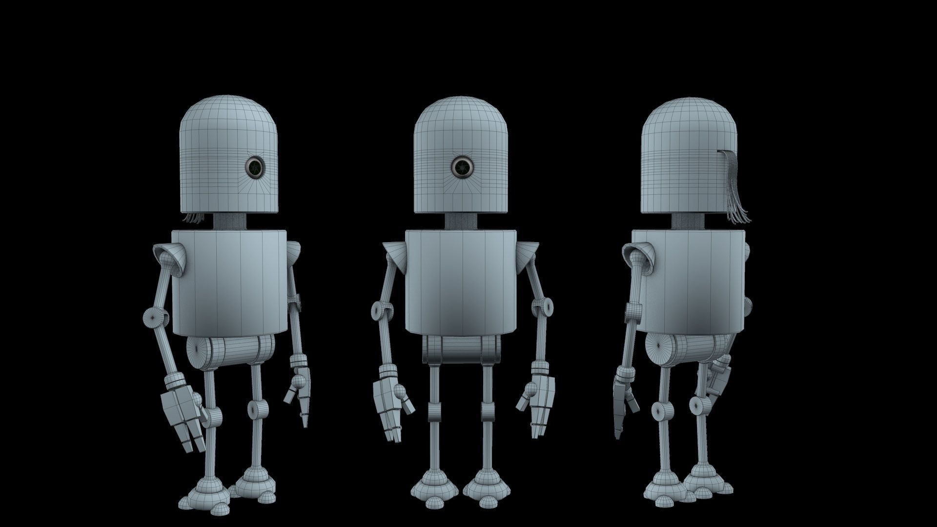 Cartoon Character Robot Low-poly 3D model_8