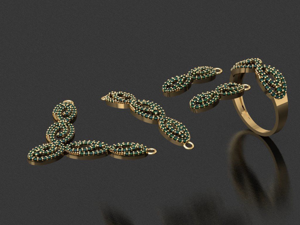 U08- Diamond set 3D print model_3