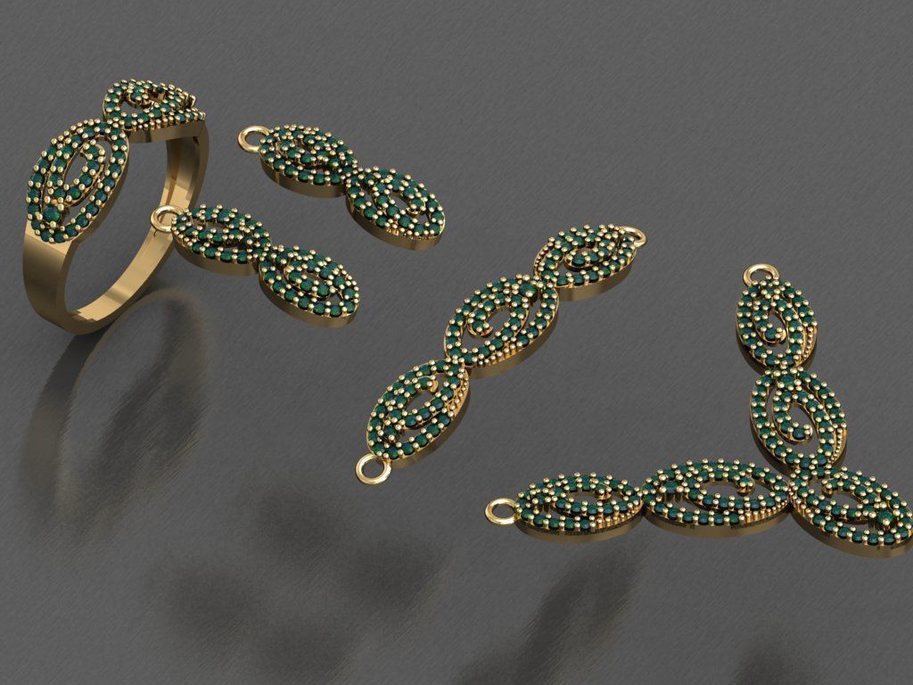 U08- Diamond set 3D print model_4