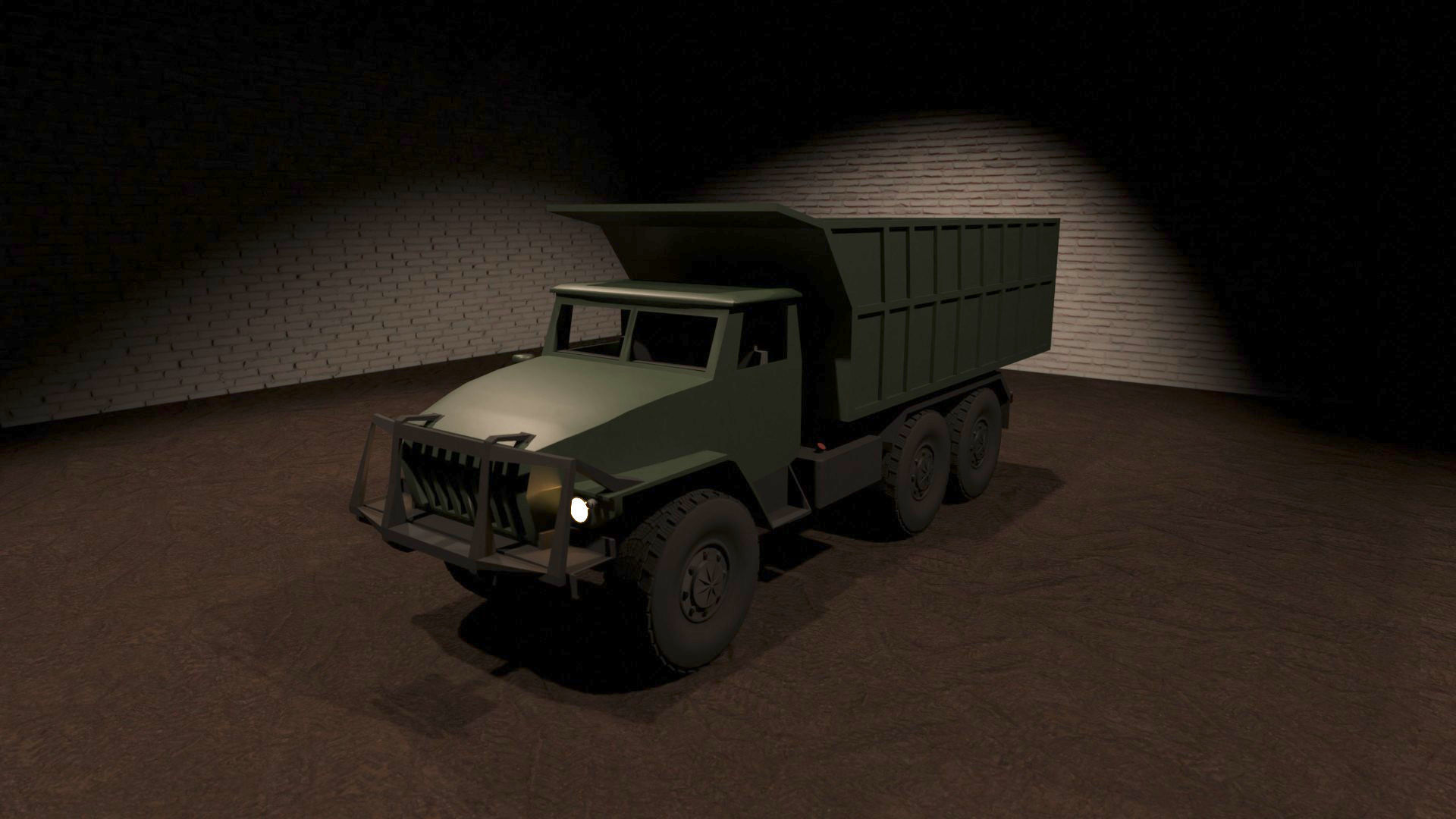 Ural-4320 military truck Low-poly 3D model_2