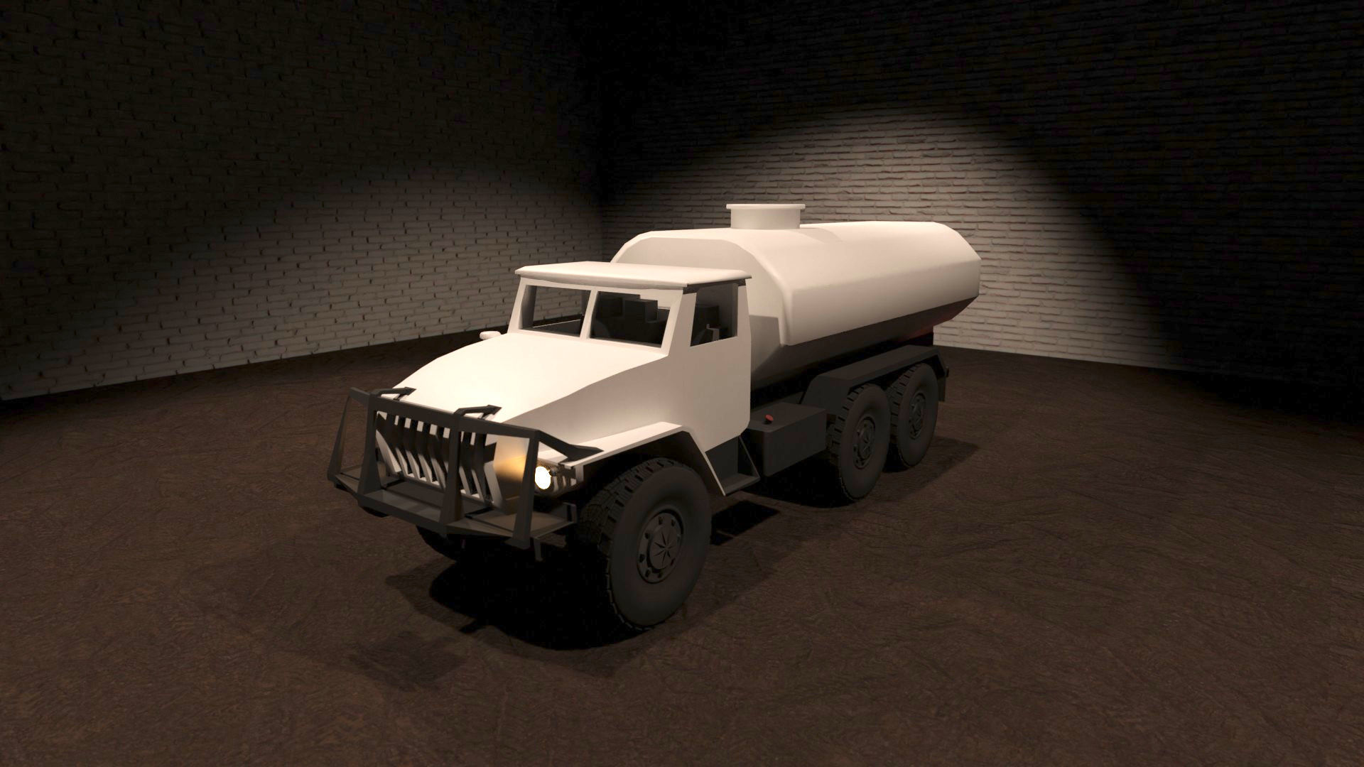 Ural-4320 military truck Low-poly 3D model_7