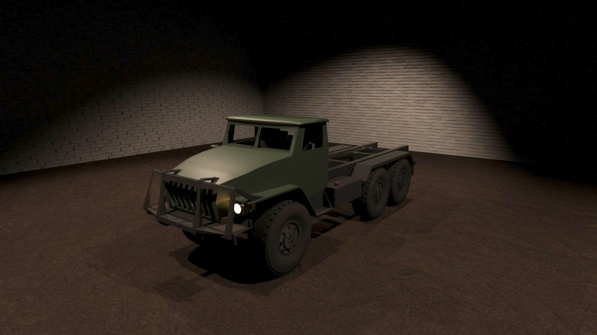 Ural-4320 military truck Low-poly 3D model_4