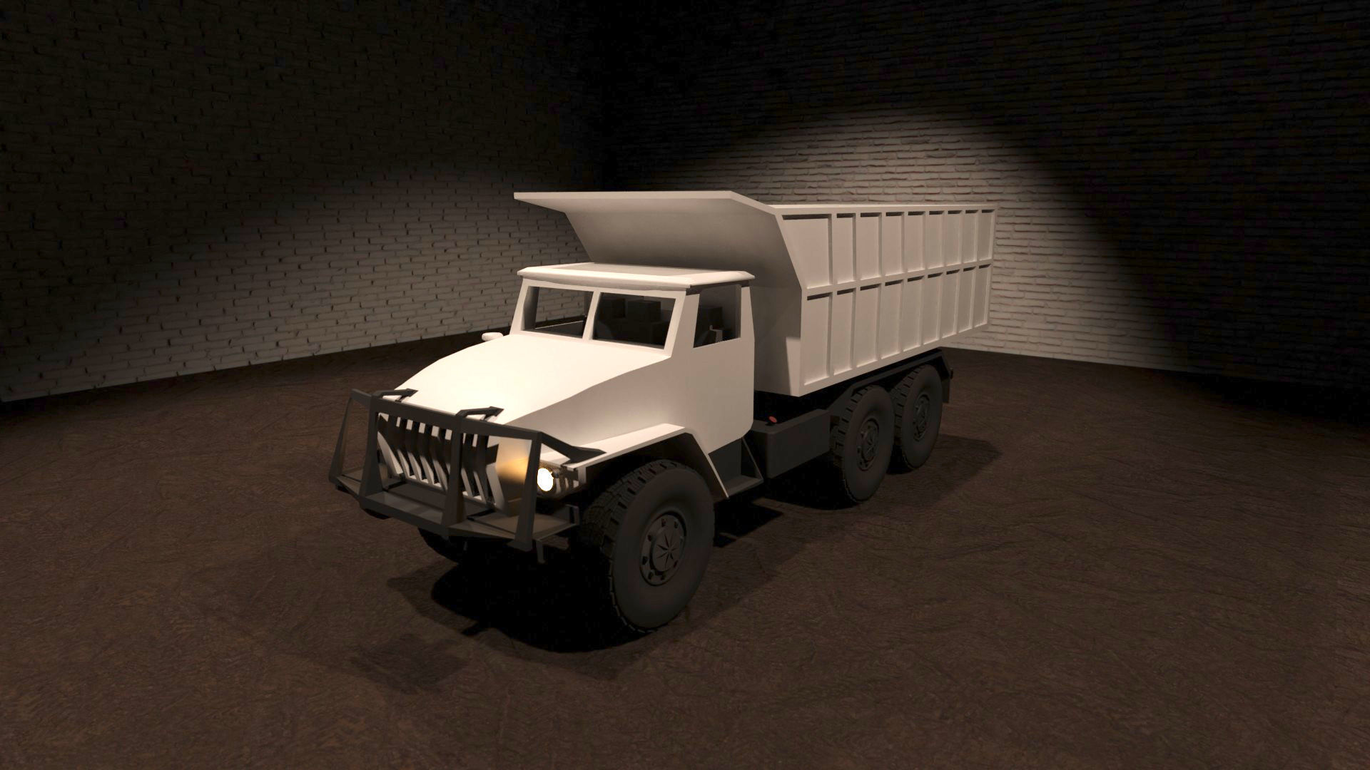 Ural-4320 military truck Low-poly 3D model_6