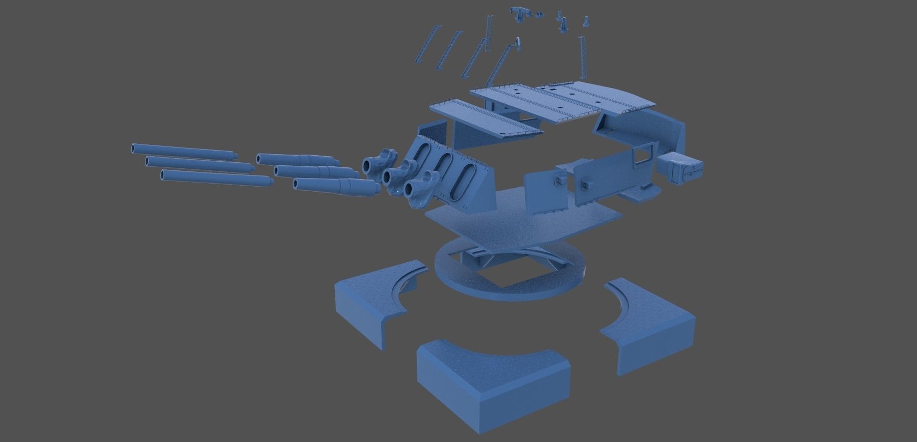 USS Iowa 16-50 Mark 7 Turret - Personal license - 1-72 scale 3D print model_10