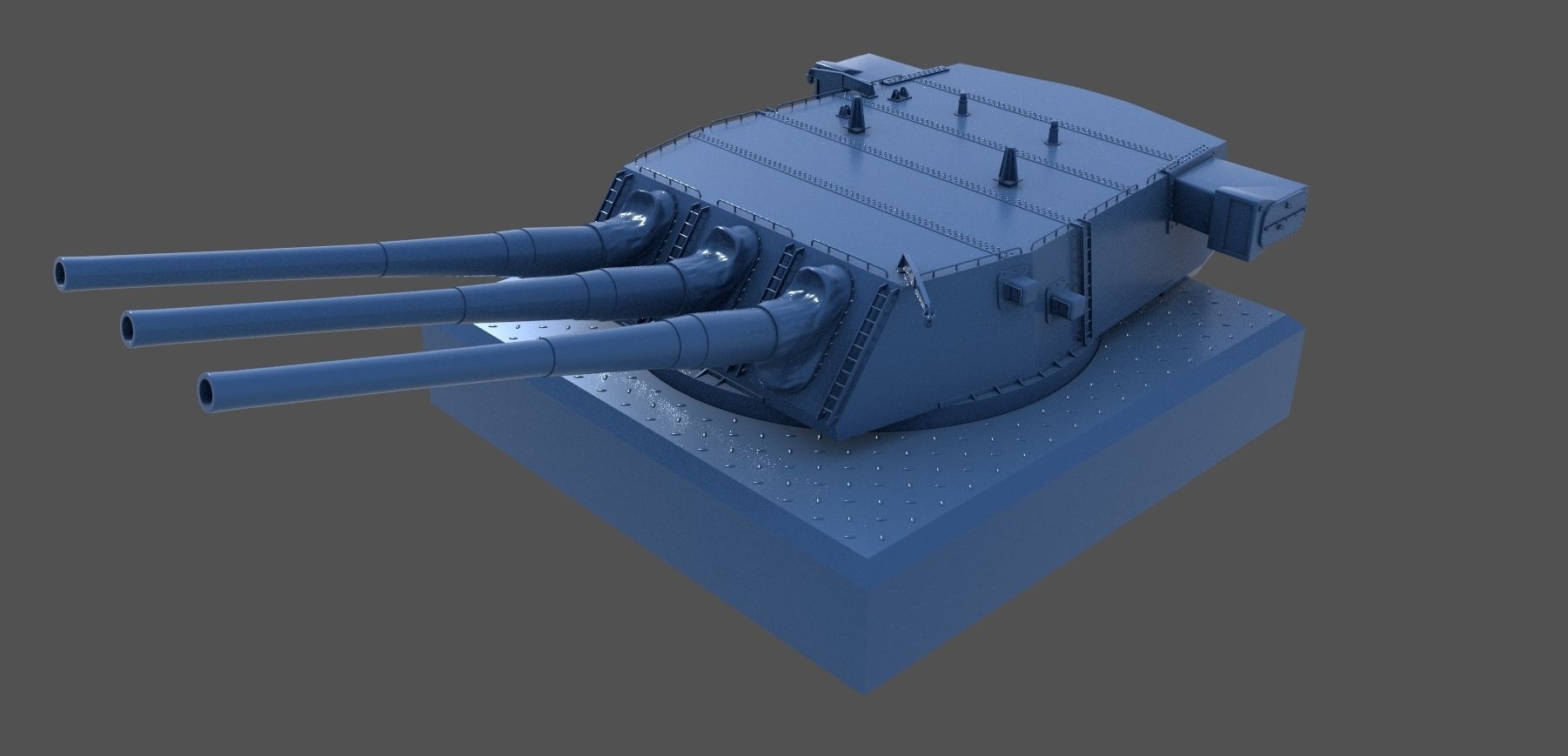 USS Iowa 16-50 Mark 7 Turret - Personal license - 1-72 scale 3D print model_2