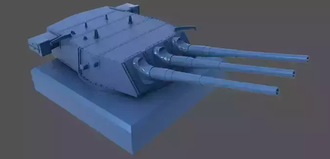 USS Iowa 16-50 Mark 7 Turret - Personal license - 1-72 scale 3D print model