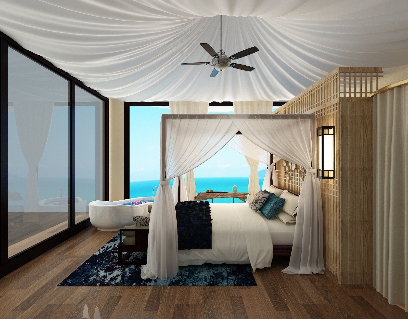 Bedroom in the sea Low-poly 3D model_1