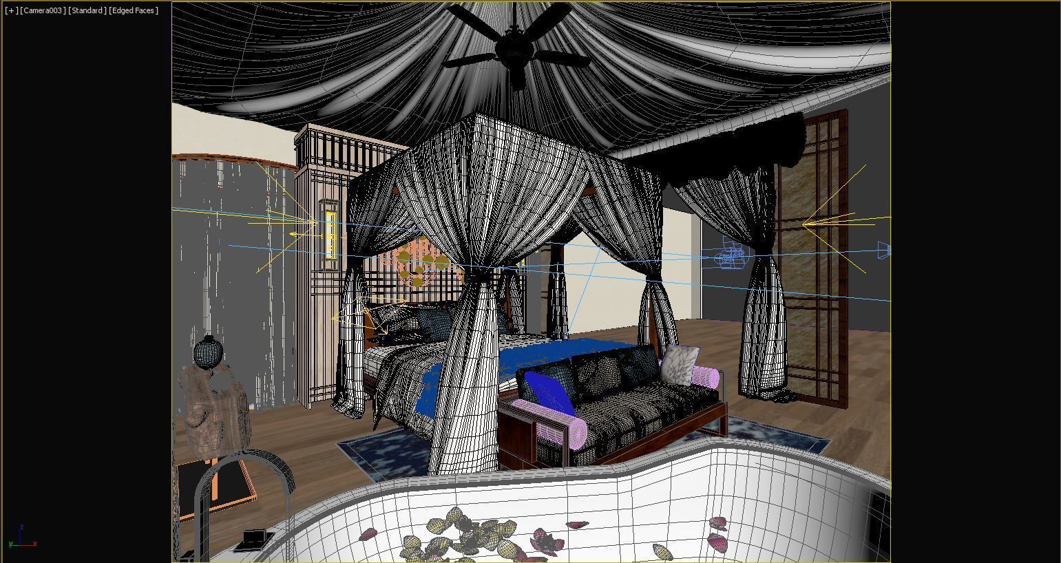 Bedroom in the sea Low-poly 3D model_3