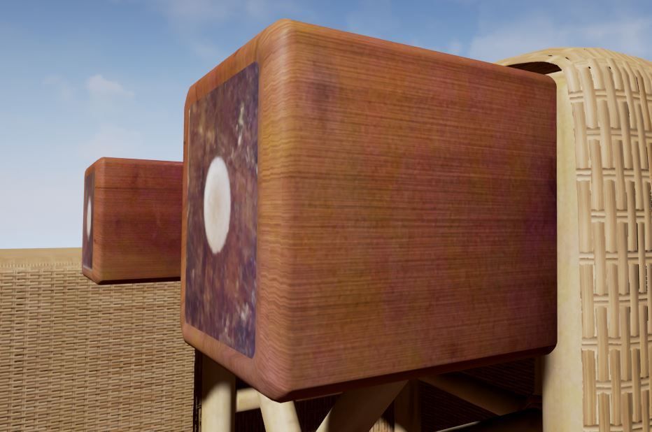 Basket Stool high and mid poly Low-poly 3D model_9