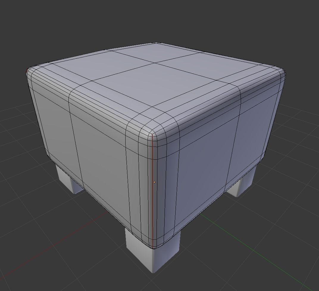 Basket Stool high and mid poly Low-poly 3D model_39