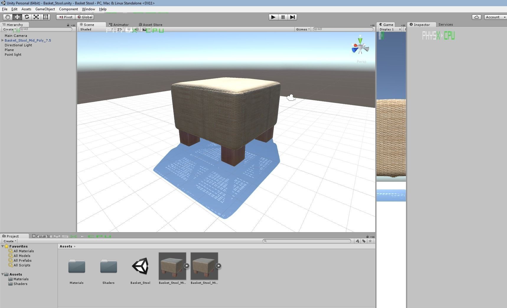 Basket Stool high and mid poly Low-poly 3D model_18