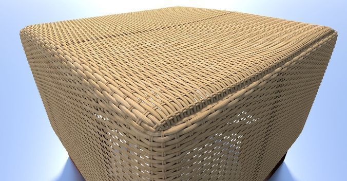 Basket Stool high and mid poly Low-poly 3D model_29