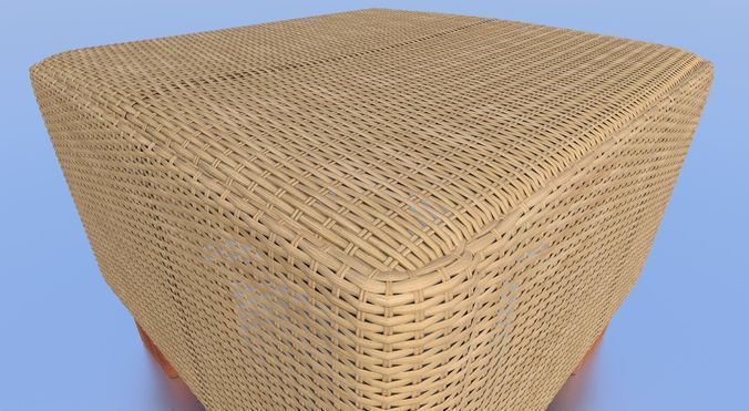 Basket Stool high and mid poly Low-poly 3D model_21