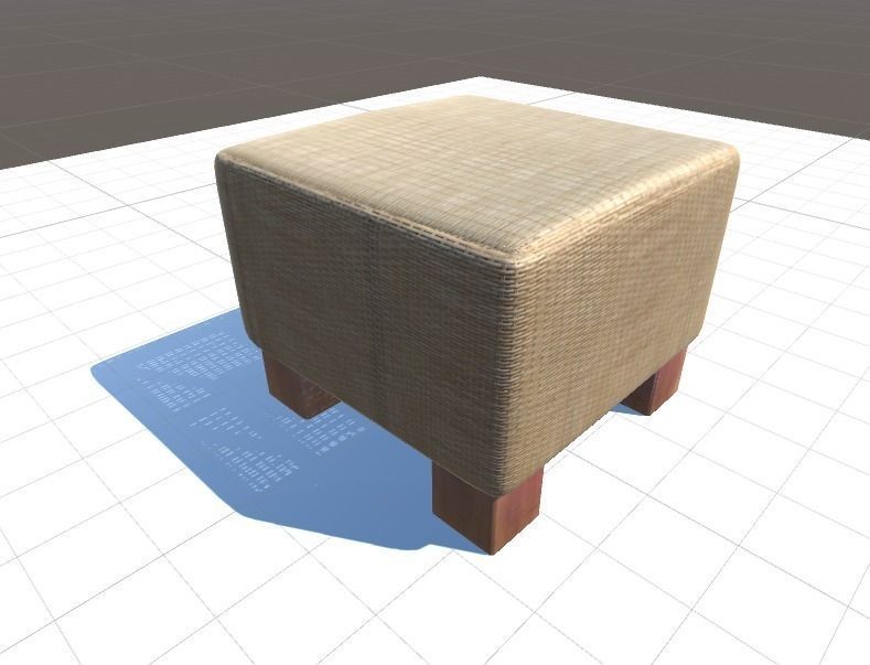 Basket Stool high and mid poly Low-poly 3D model_17