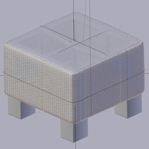 Basket Stool high and mid poly Low-poly 3D model_30