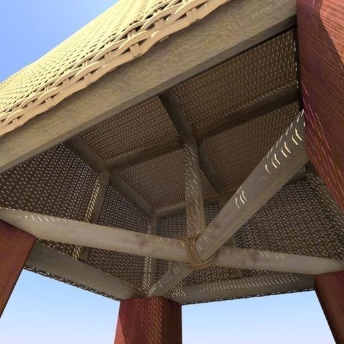 Basket Stool high and mid poly Low-poly 3D model_28