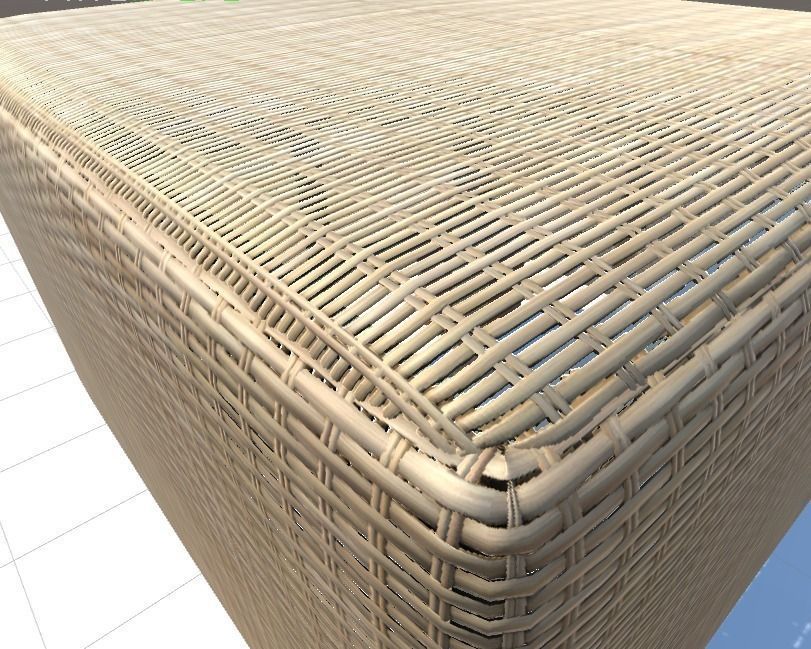 Basket Stool high and mid poly Low-poly 3D model_19