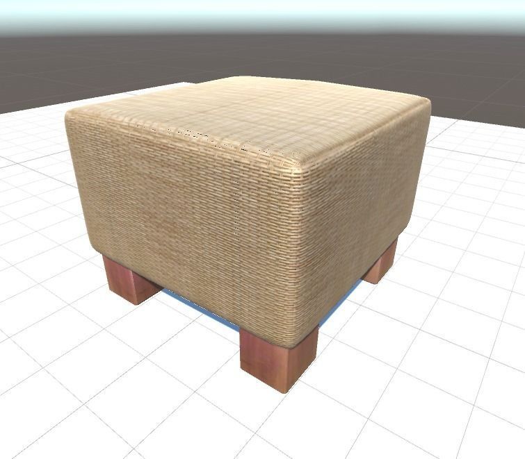Basket Stool high and mid poly Low-poly 3D model_16