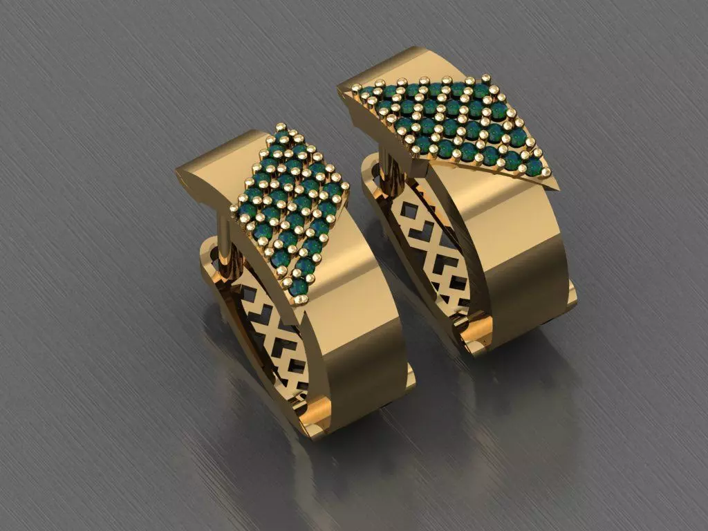 Y05- Diamond Earring 3D print model_0