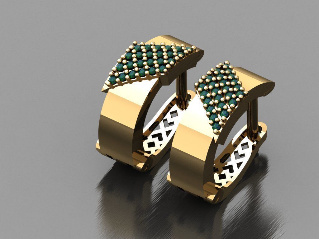 Y05- Diamond Earring 3D print model_1