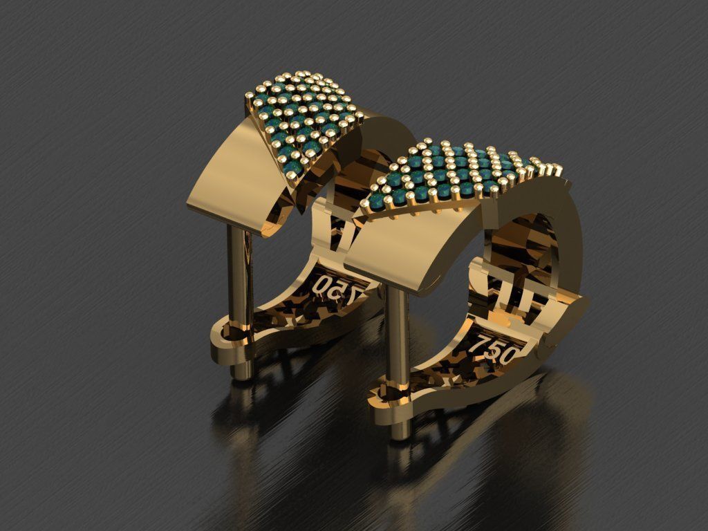 Y05- Diamond Earring 3D print model_2