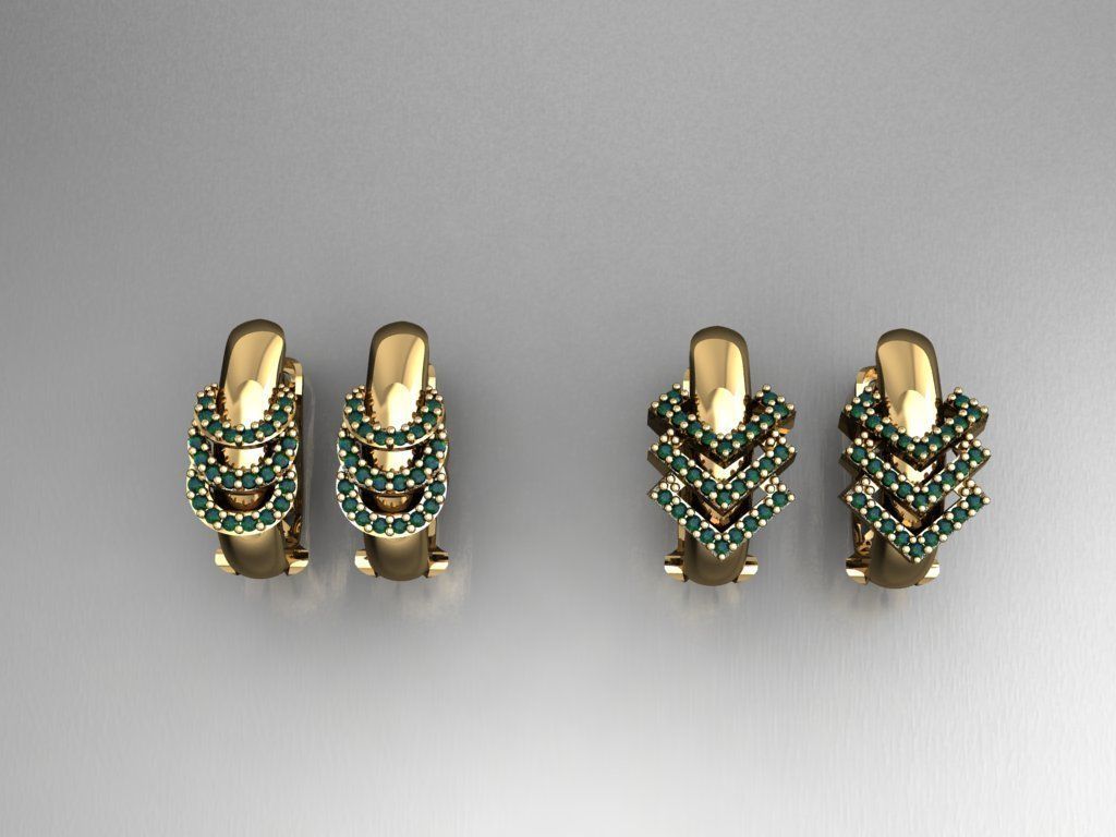 Y11- Diamond Earring 3D print model_2