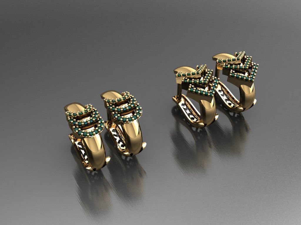 Y11- Diamond Earring 3D print model_1