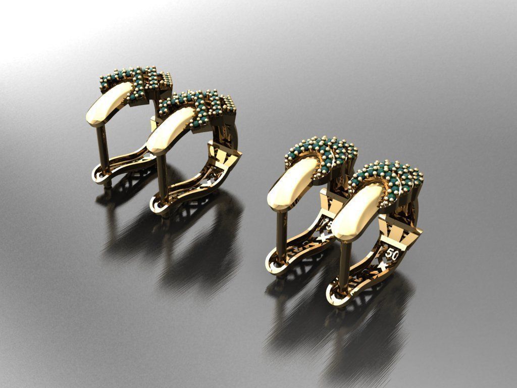 Y11- Diamond Earring 3D print model_3