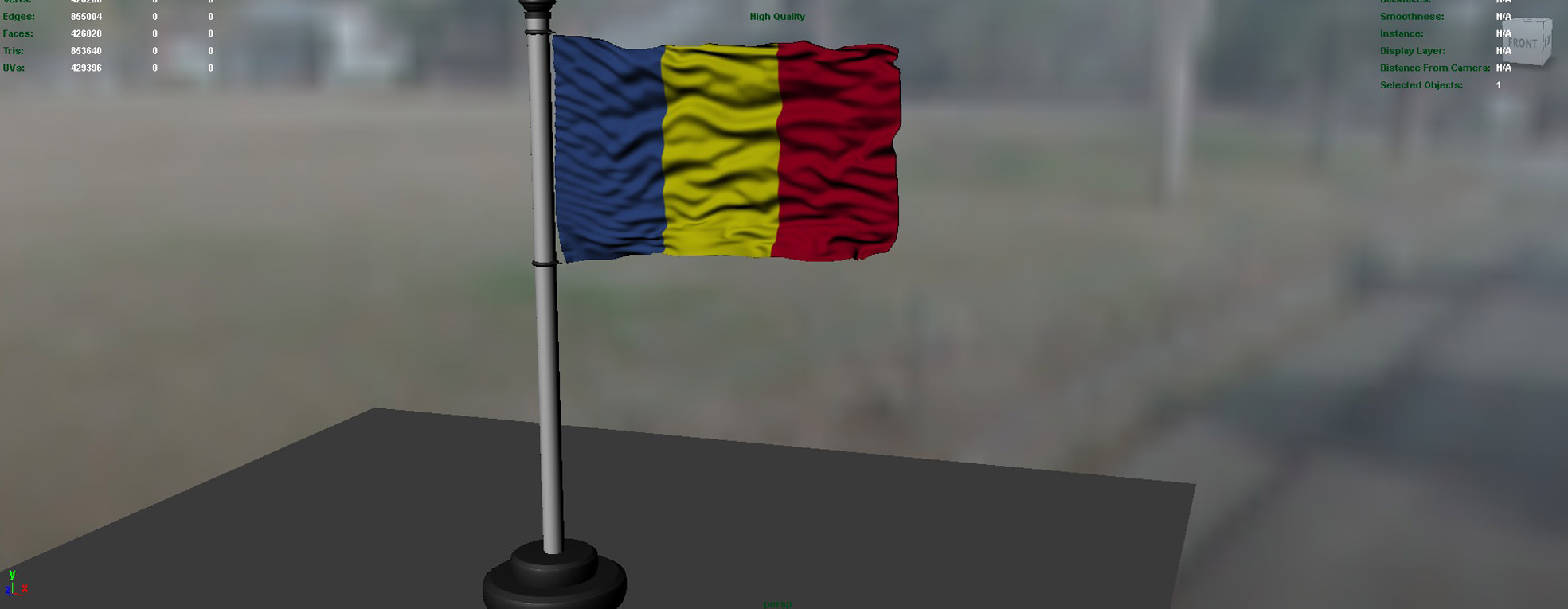 Chad Flag 3D model_3