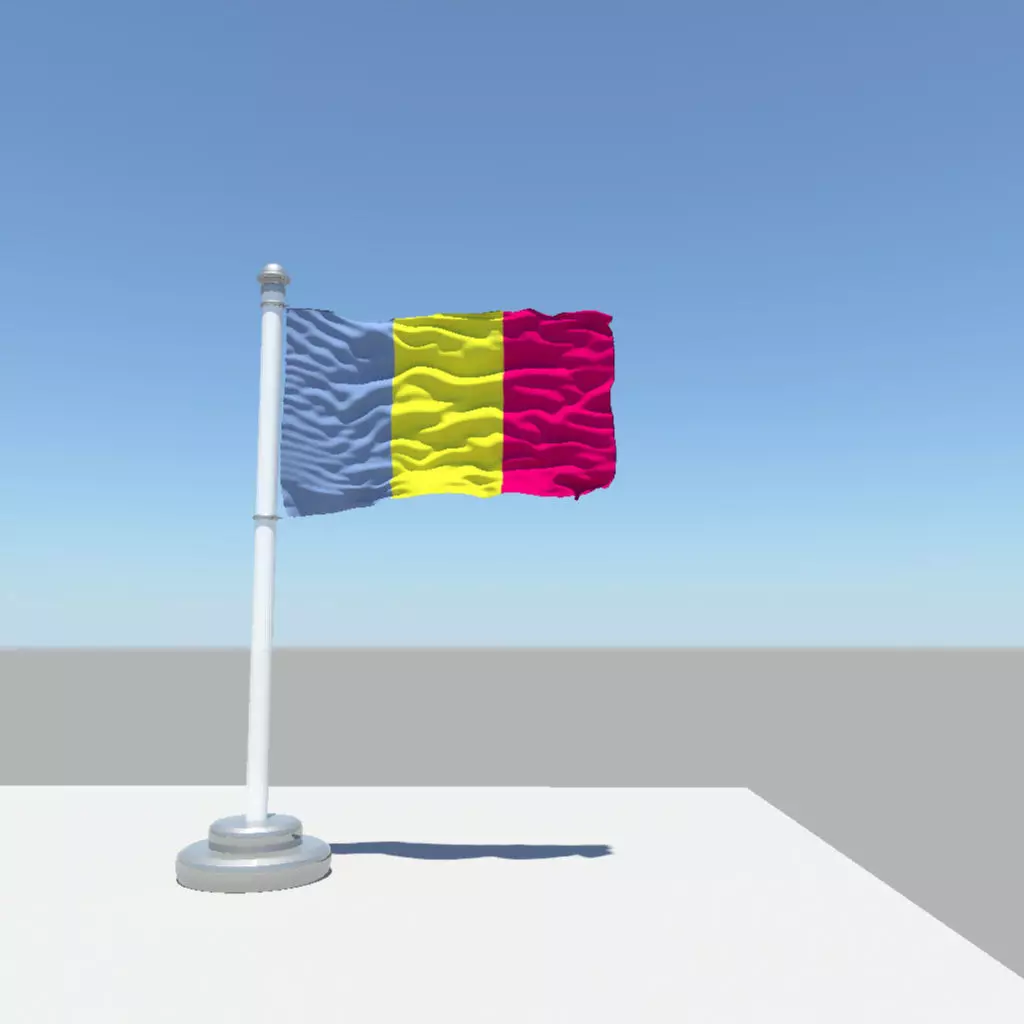 Chad Flag 3D model_0
