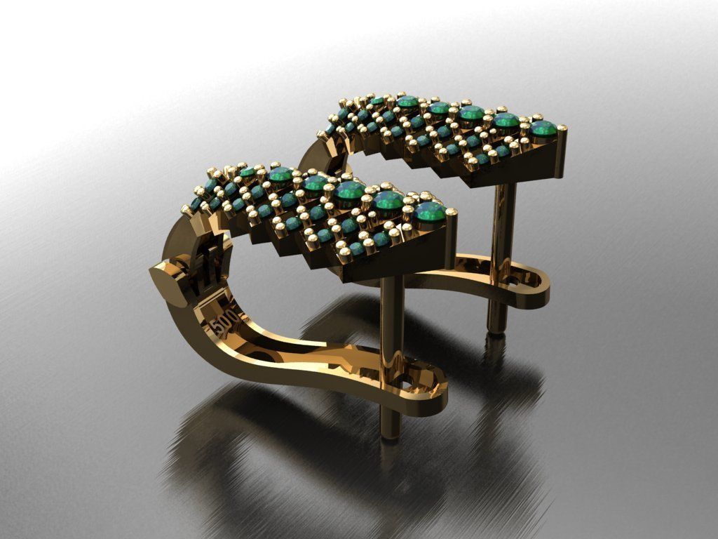 Y12- Diamond Earring 3D print model_3