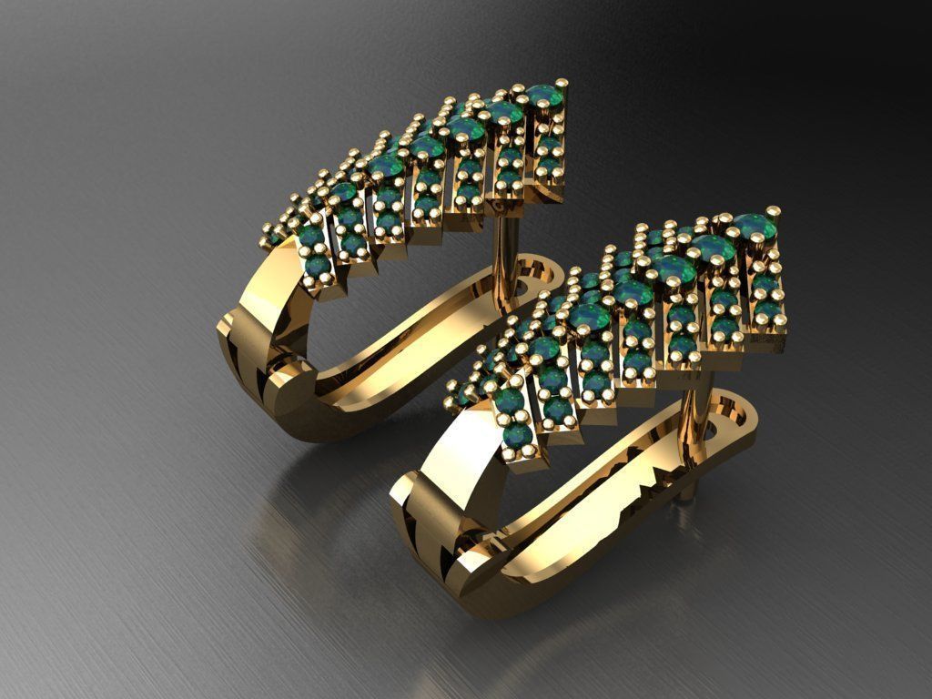Y12- Diamond Earring 3D print model_1