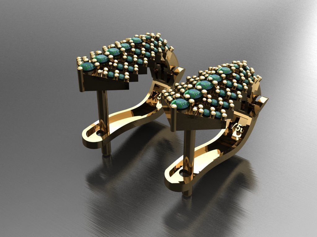 Y12- Diamond Earring 3D print model_2