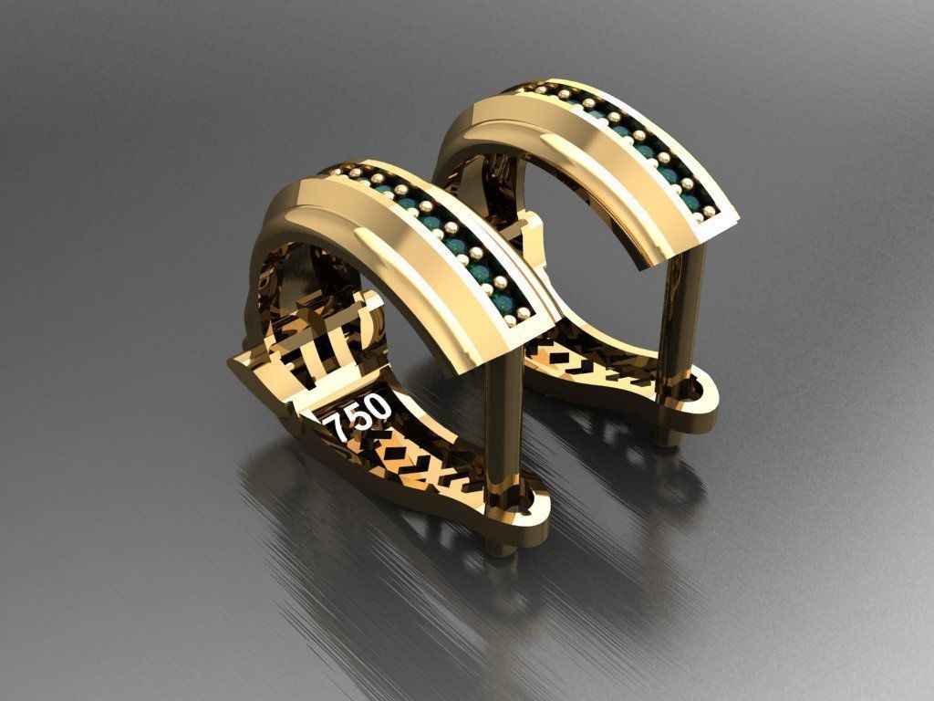 Y15- Diamond Earring 3D print model_2