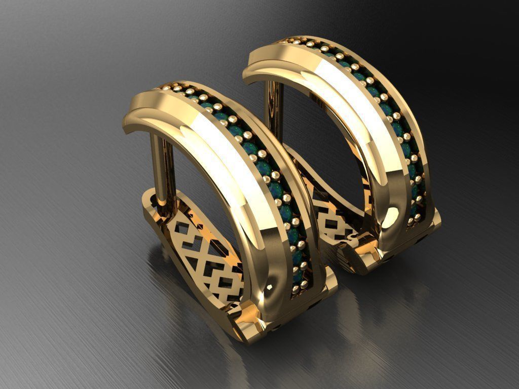 Y15- Diamond Earring 3D print model_1