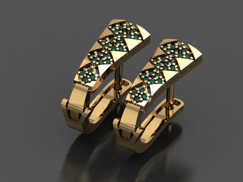 Y18- Diamond Earring 3D print model_1