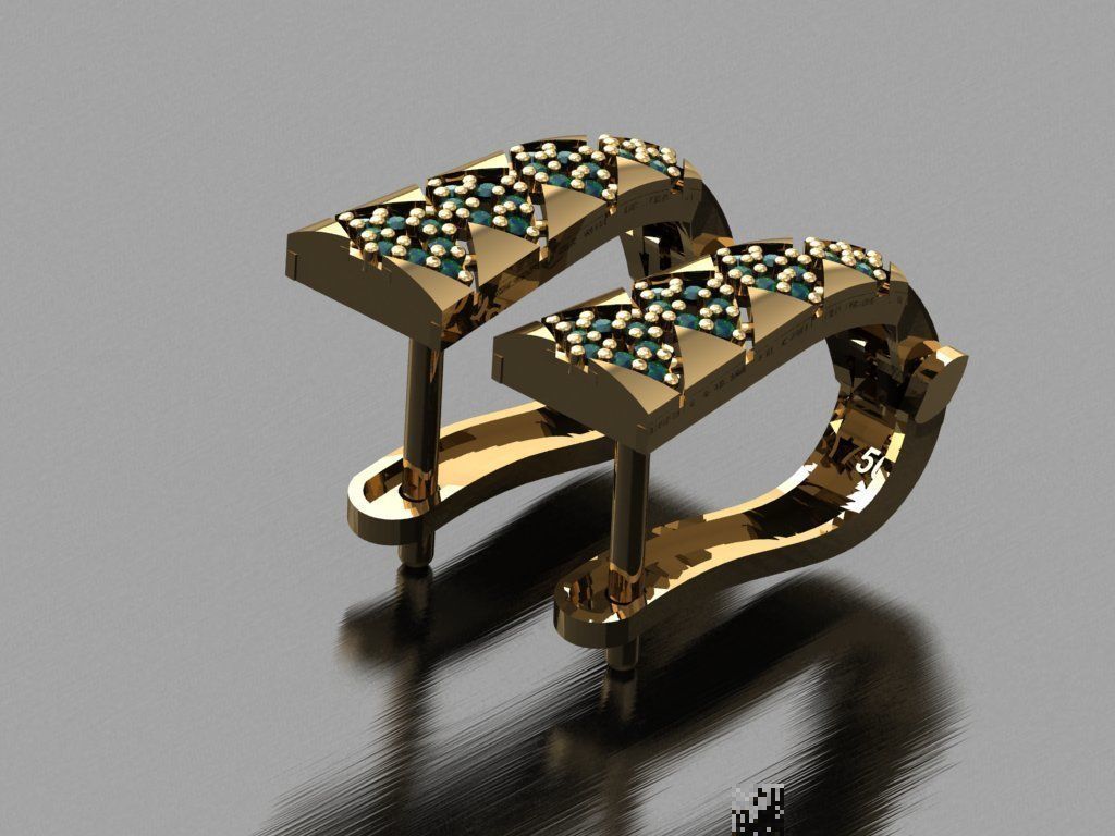 Y18- Diamond Earring 3D print model_2