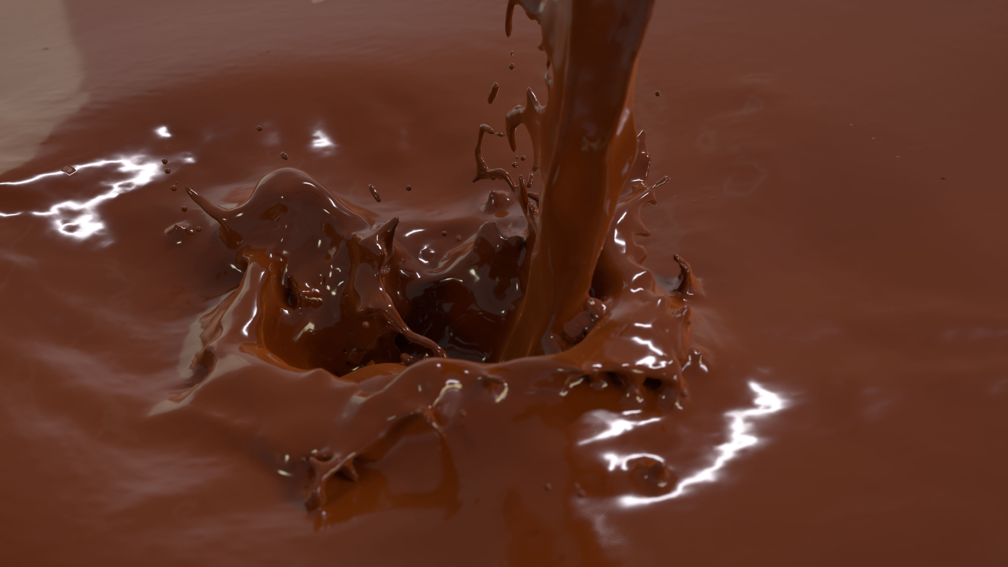 Pouring Milk  Chocolate Animated Splash 3D model_7