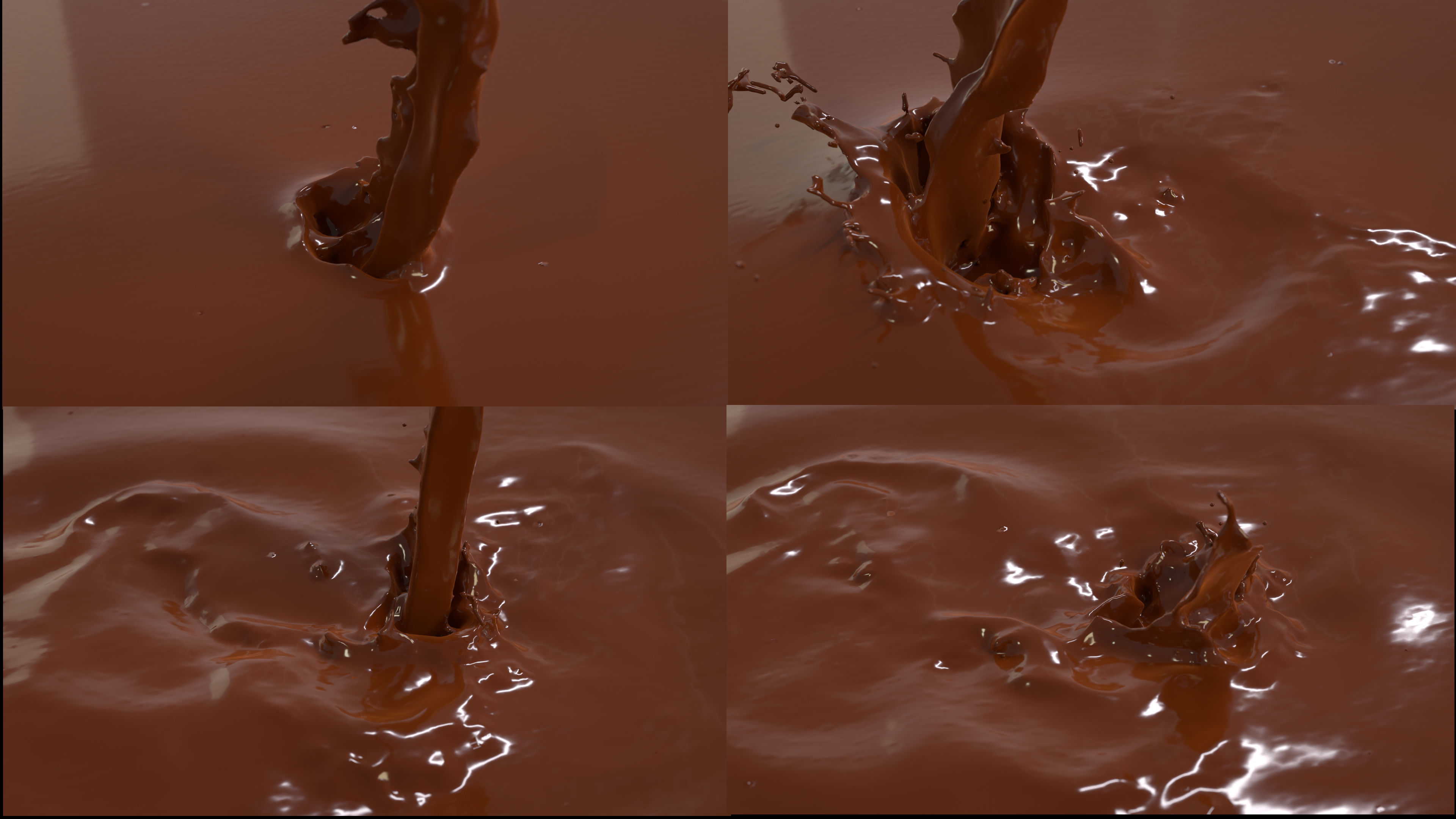 Pouring Milk  Chocolate Animated Splash 3D model_4