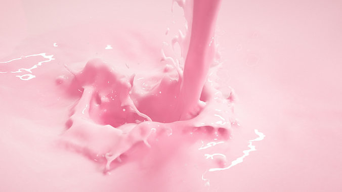 Pouring Milk  Chocolate Animated Splash 3D model 2