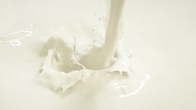 Pouring Milk  Chocolate Animated Splash 3D model 7