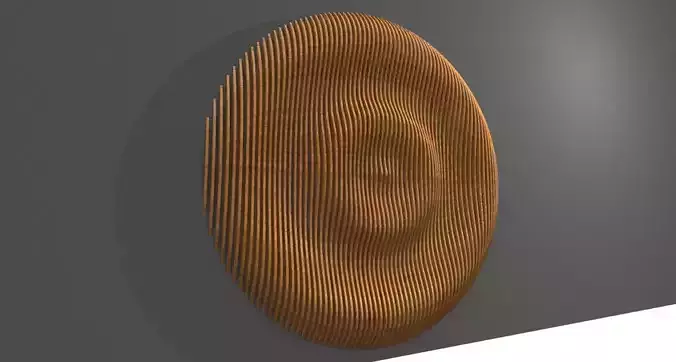 Parametric Circular Wavy Wooden Panels 3D model