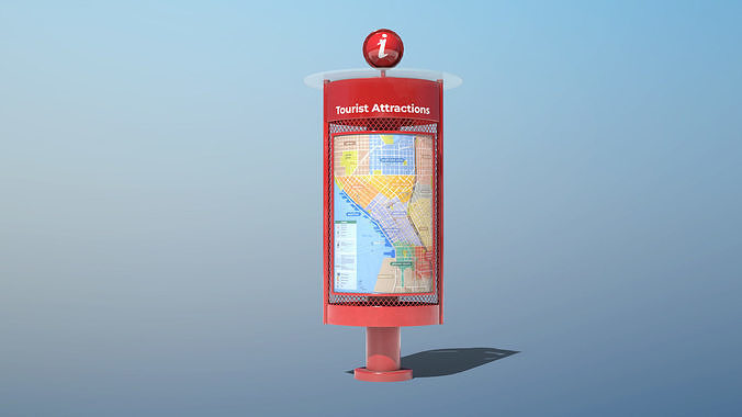 Wayfinding Kiosk Low-poly 3D model