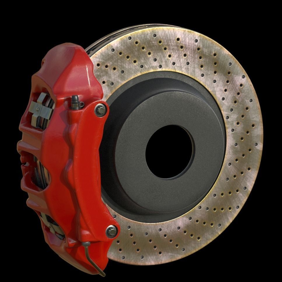 Brake assembly for racing car 3D model_4