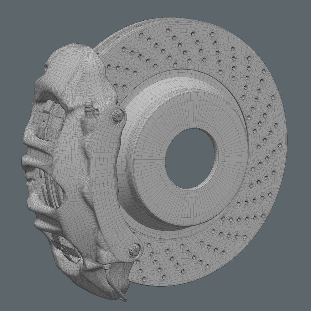 Brake assembly for racing car 3D model_2